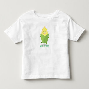 Cute happy corn cartoon illustration toddler t-shirt