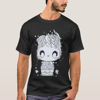 cute happy dear kawaiistyle colouring page T-Shirt