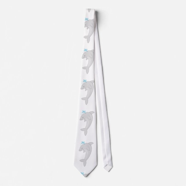 Cute Happy Dolphi Tie (Front)