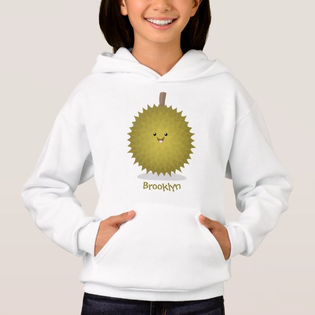 Cute happy durian cartoon illustration (Front)