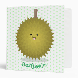 Cute happy durian cartoon illustration binder