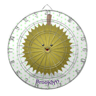 Cute happy durian cartoon illustration dartboard