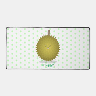 Cute happy durian cartoon illustration desk mat