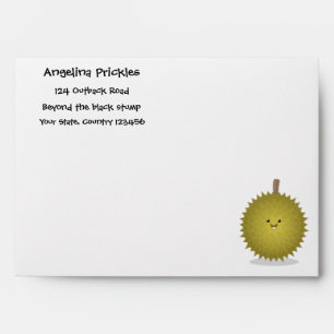 Cute happy durian cartoon illustration envelope