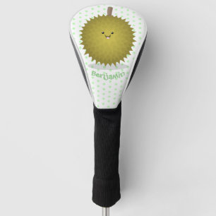 Cute happy durian cartoon illustration golf head cover