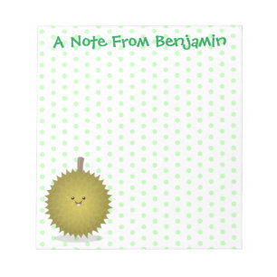 Cute happy durian cartoon illustration notepad