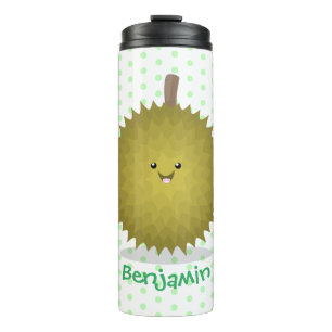 Cute happy durian cartoon illustration thermal tumbler