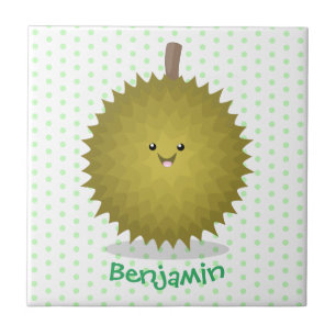 Cute happy durian cartoon illustration tile