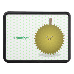 Cute happy durian cartoon illustration trailer hitch cover