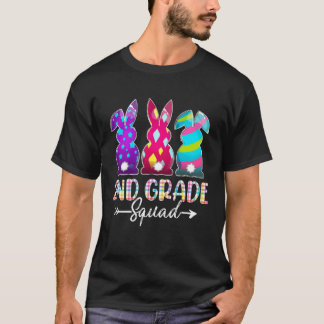 Cute Happy Easter 2nd Grade Squad Three Bunny East T-Shirt