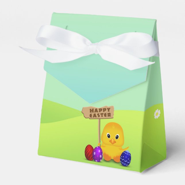 Cute Happy Easter Baby Chick Favor Box (Front Side)