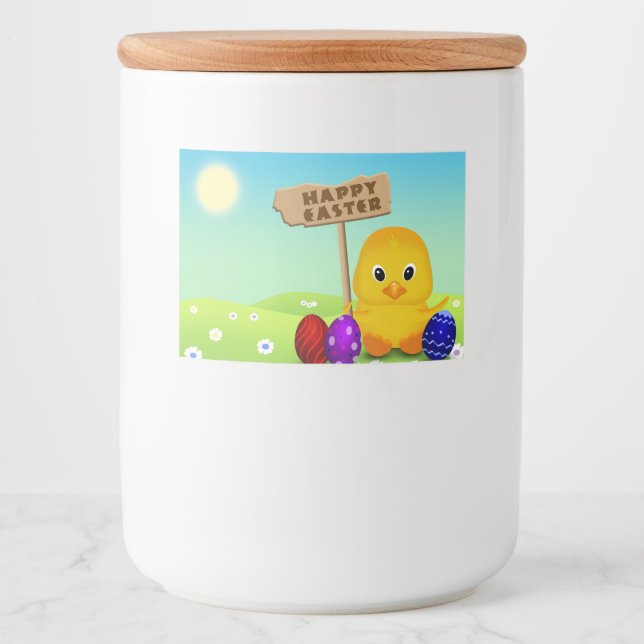 Cute Happy Easter Baby Chick Food Label (Front)