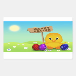 Cute Happy Easter Baby Chick Sticker