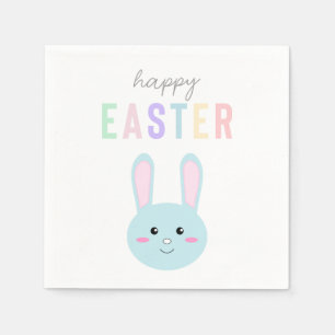 Cute Happy Easter Blue Bunny Kawaii Sweet Napkin