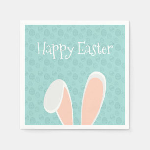 Cute Happy Easter Bunny Ears   Paper Napkin