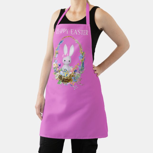 cute Happy Easter bunny Holiday Apron (Insitu)