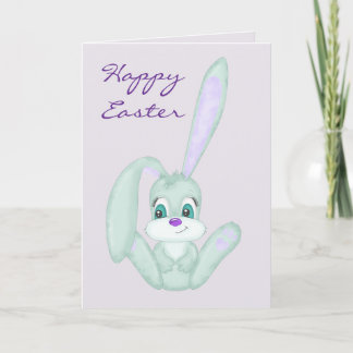 Cute Happy Easter Bunny Holiday Card