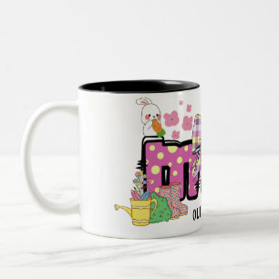 Cute happy easter bunny kids gift mug personalized