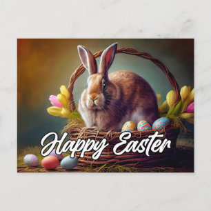 Cute Happy Easter Bunny Postcard