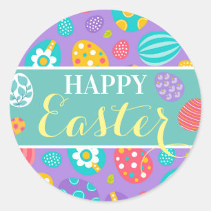 Cute Happy Easter Classic Round Sticker