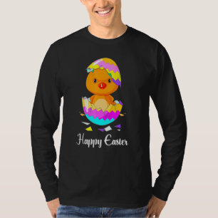 Cute Happy Easter Day 2022 Chick With Easter Egg B T-Shirt