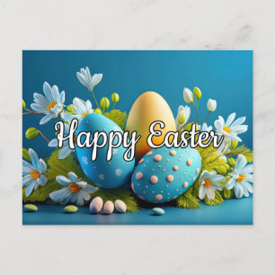 Cute Happy Easter Decoration Eggs Postcard