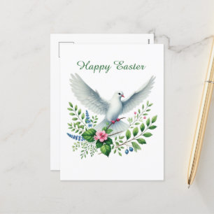 Cute Happy Easter dove Holiday Postcard