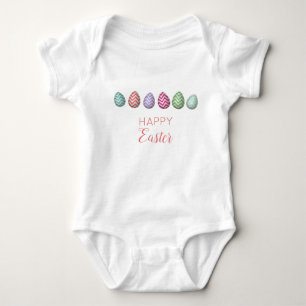 Cute Happy Easter Egg Pastel Colours Baby Bodysuit