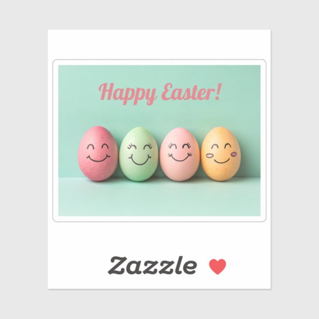 Cute Happy Easter Eggs Pastel Green Spring  (Sheet)