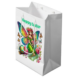 Cute Happy Easter fairy  Medium Gift Bag