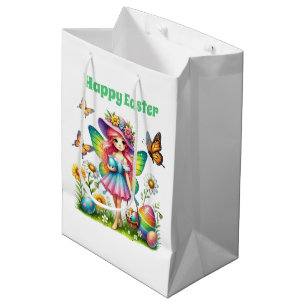 Cute Happy Easter fairy  Medium Gift Bag