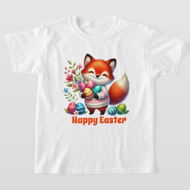 Cute Happy Easter fox  T-Shirt (Laydown)
