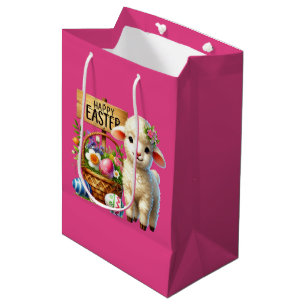 Cute Happy Easter lamb Medium Gift Bag