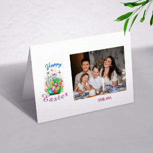 Cute Happy Easter Photos Folded Holiday Card