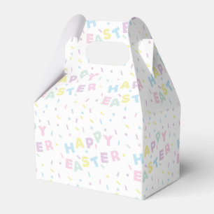 Cute Happy Easter Word Confetti Pattern Favor Box