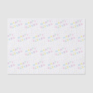 Cute Happy Easter Word Confetti Pattern Tissue Paper