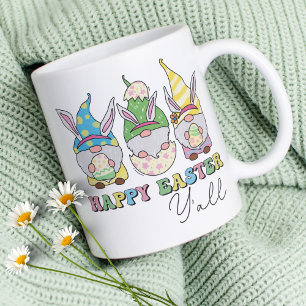 Cute Happy Easter Y'all Gnomes Personalized Name Coffee Mug