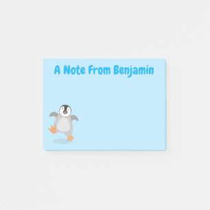 Cute happy emperor penguin chick cartoon post-it notes