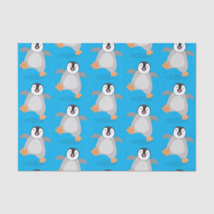 Cute happy emperor penguin chick cartoon tissue paper