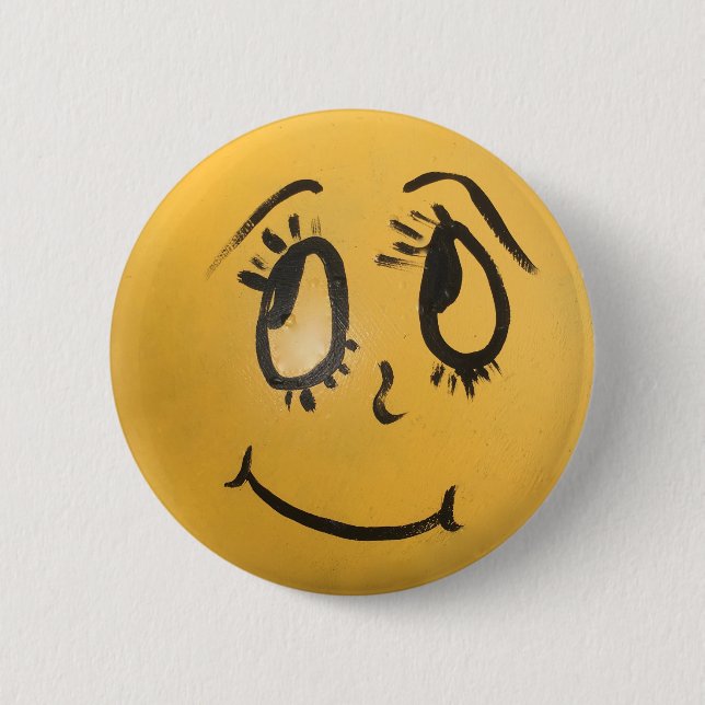 Cute Happy Face 2 Inch Round Button (Front)