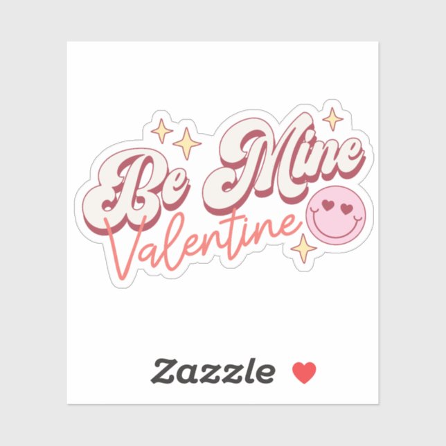 Cute Happy Face Be Mine Valentine's Day Vinyl (Sheet)