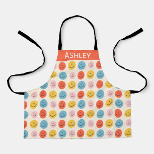 Cute Happy Face Blobs Fun Pattern Personalised Apron