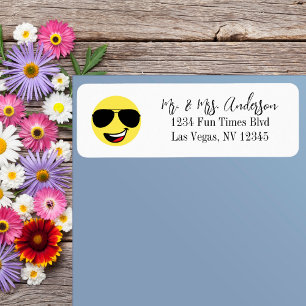 Cute, happy face, cool, fun black aviator glasses