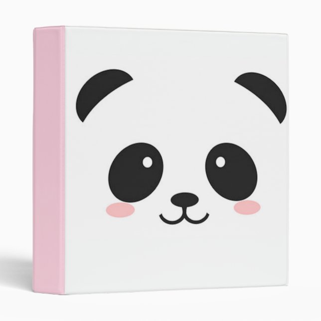 Cute Happy Face Panda Binder (Front/Spine)