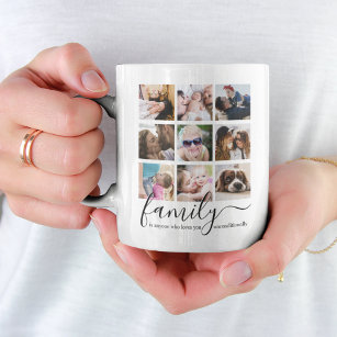 Cute Happy Family Photo Collage Frosted Glass Coffee Mug