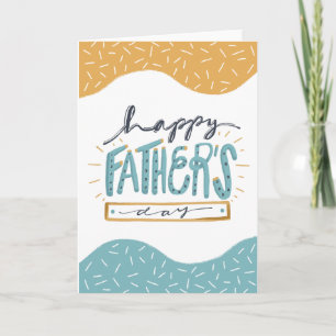 Cute Happy Father's Day doodle typography Card