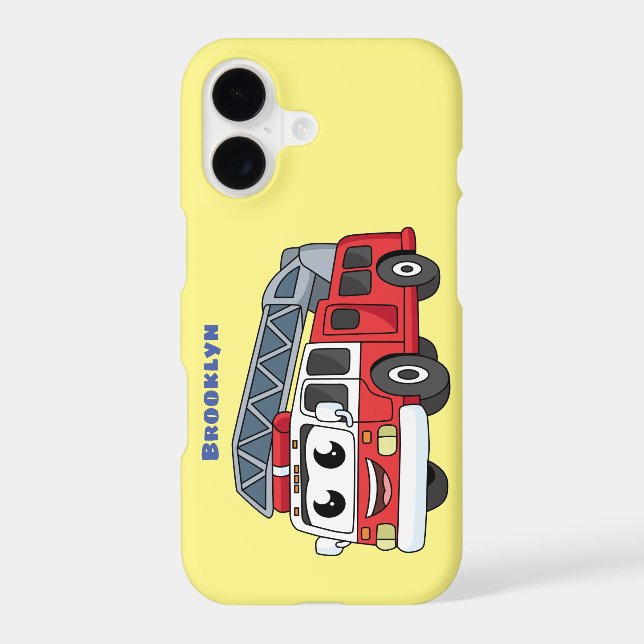 Cute happy fire engine cartoon (Back)