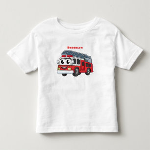Cute happy fire engine cartoon toddler t-shirt