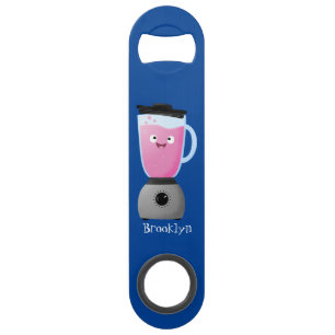 Cute happy food blender kitchen appliance cartoon bar key