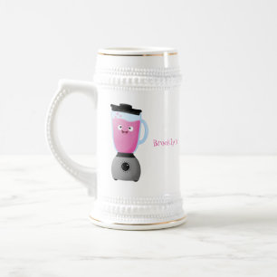 Cute happy food blender kitchen appliance cartoon beer stein
